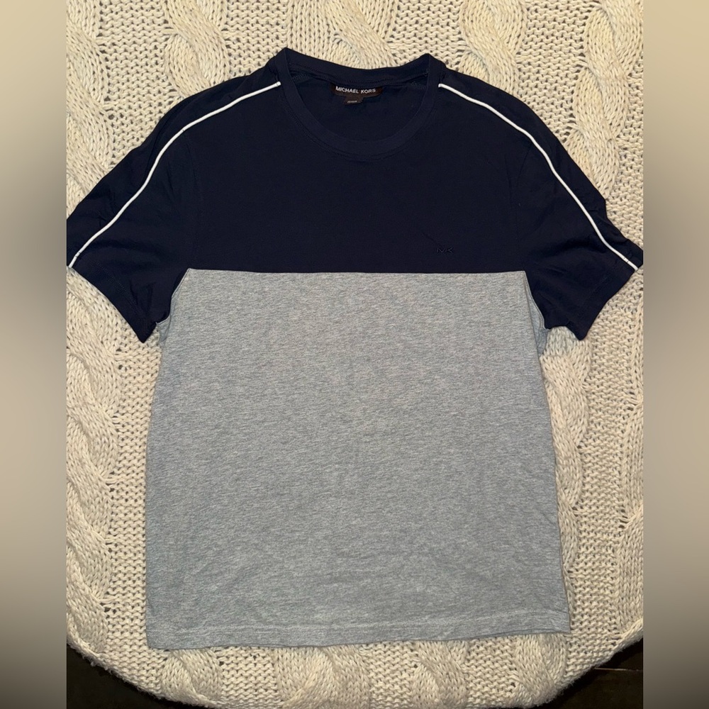 Michael Kors men’s Two-Tone Navy and Gray Tee
